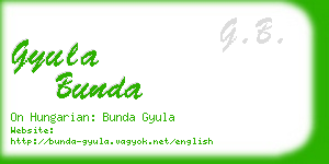 gyula bunda business card